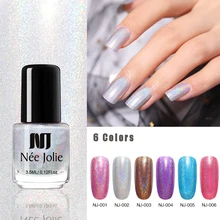 NEE JOLIE 3,5 пилка для ногтей цветная коричневая синяя голографическая Лазерная сверкающая блестящая Декоративный Лак для ногтей лак для ногтей украшение