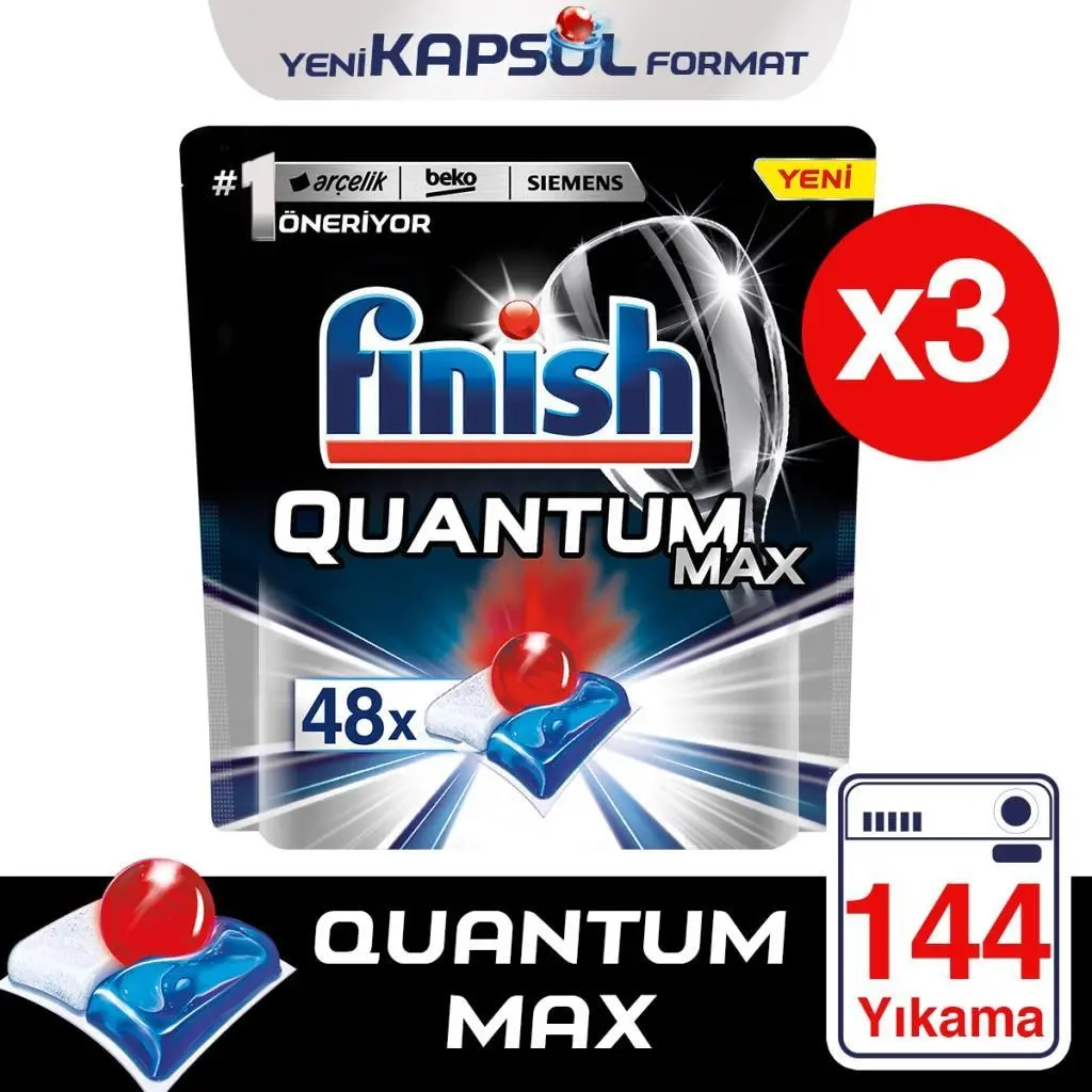 

Free shipping Finish Quantum Max Dishwasher Detergent 3x48 Tablet