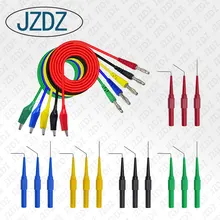 JZDZ J.T20 Alligator clip to Banana plug test lead test probe connect to 4mm banana plug for electrical back probe kit electrical probe testing lead wire hooks yellow 20 pack