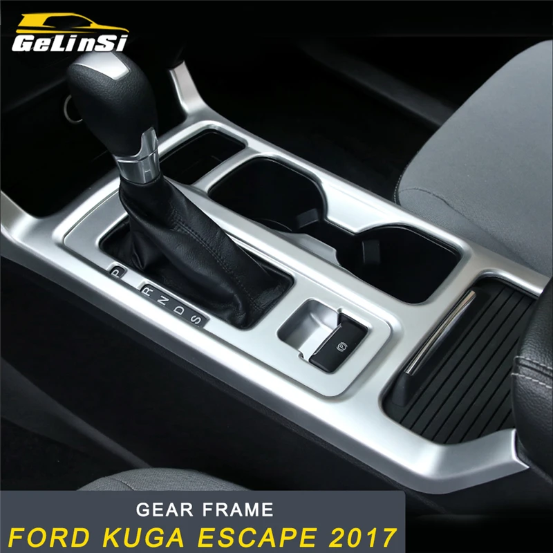 

GELINSI Central Control Cup Holder Frame Cover Trim Frame Sticker Interior Accessories for Ford KUGA Escape 2017 2018