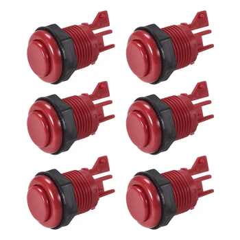 

uxcell 27mm Mounting Hole Game Push Button Switch Shell Round for Arcade Video Games Red 6pcs