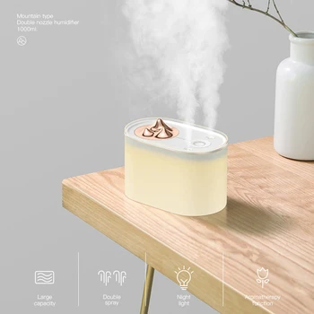 

1000ML Large Capacity Ultrasonic Humidifier USB Aroma essential oil difusor Mist Maker Humidifier Aroma Diffuser with Warm Light