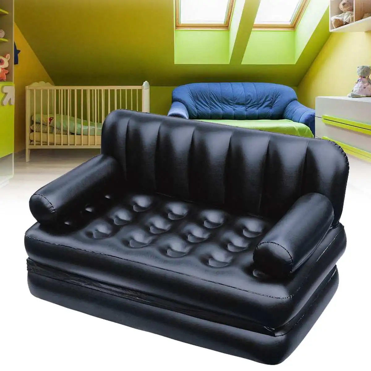 

Outdoor Furniture Inflatable Garden Sofa Lounge Blow Up Double Air Bed Multifunction Couch Camping Mattress Airbed for 2 People