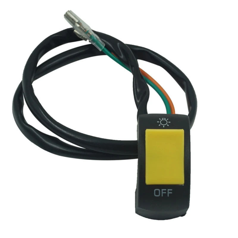 Yellow Universal 12V 7/8in Motorcycle Handlebar On/Off Switch for LED Headlight Fog Head Lamp Eye Light Car Styling Switch - Color: Yellow