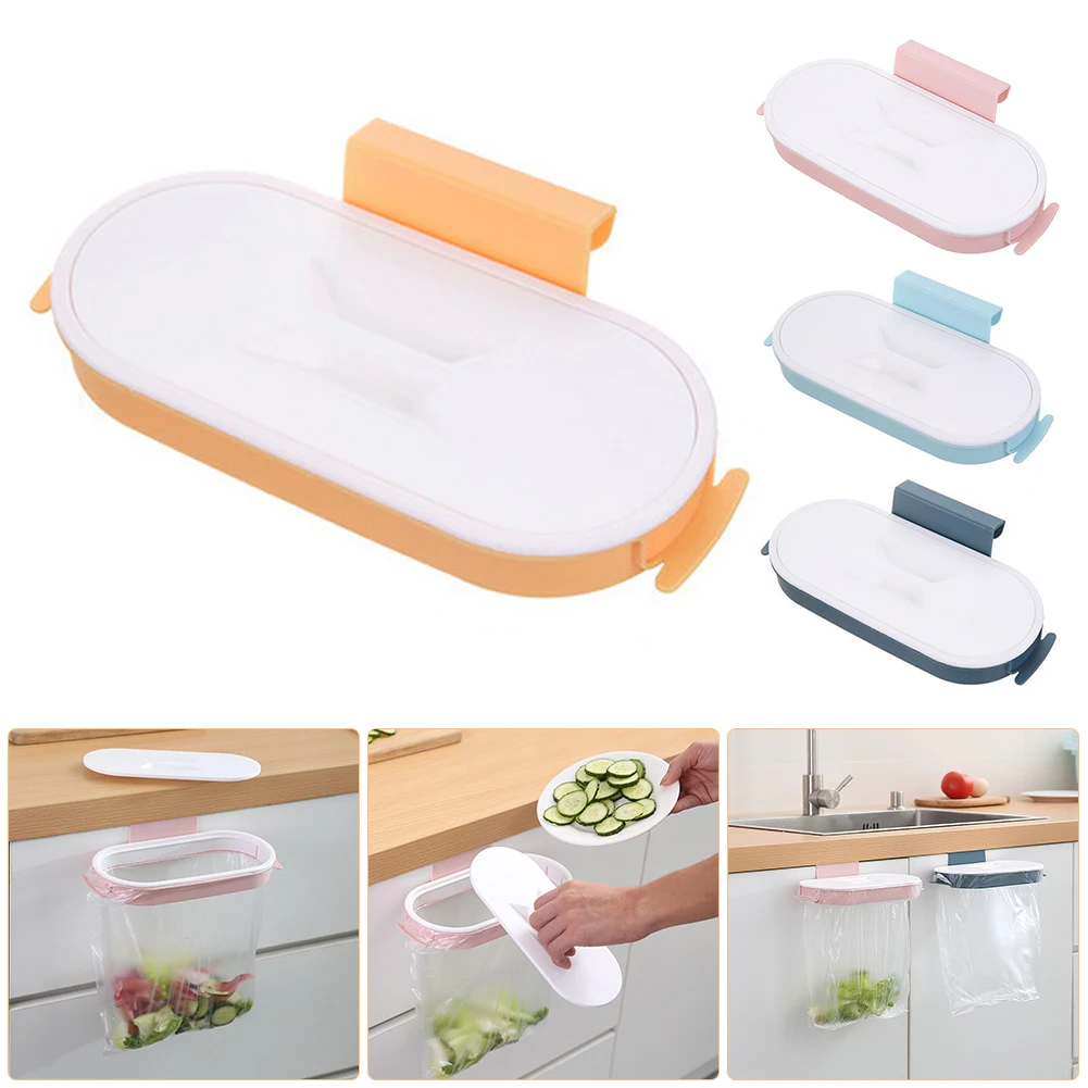 Kitchen Waste Bins Portable Plastic Hanging Garbage Bag Hanger Waste