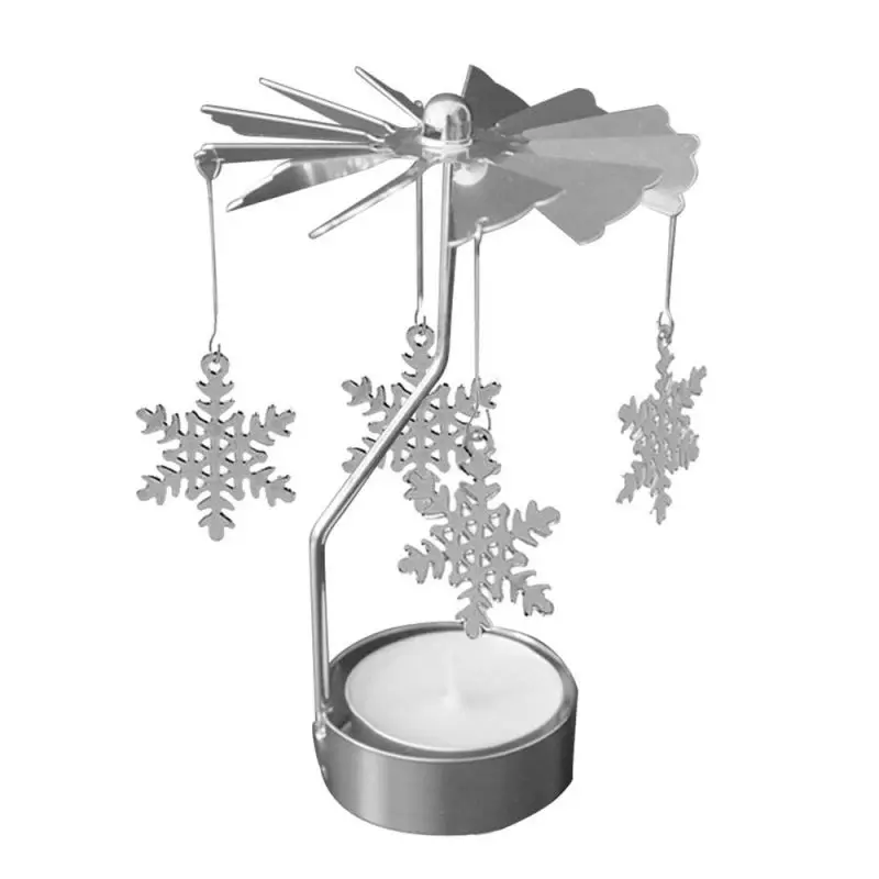 Rotary Metal Spinning Candle Holder With Tea Light Christmas Gift Windmill Carousel candlestick Valentine's Day Gift home decor