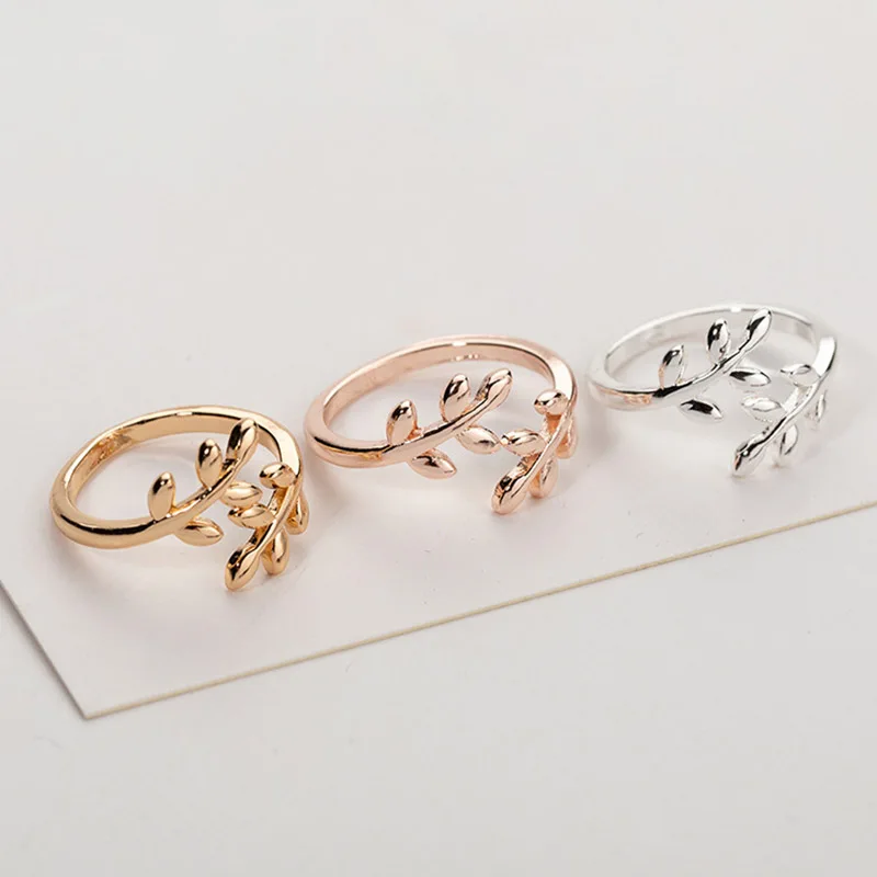 Anillo con forma de rama de hojas para mujer y niña, accesorios de joyería Vintage de lujo, Color dorado y plateado, bandas de boda, novedad de 2020
