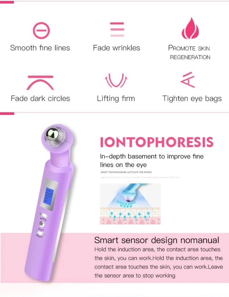 Гальванический ионно-токовый питательный инфузионный Электрический инфракрасный нагревательный прибор для фототерапии для омоложения глаз красота ролик-массажер ручка