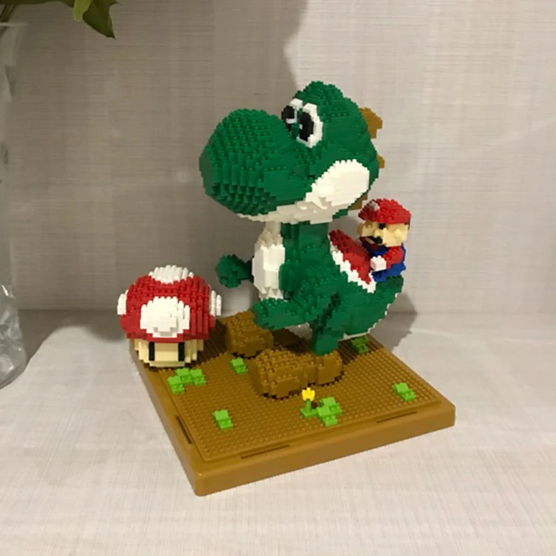 Игра LNO Super Mario Luigi Yoshi Monster Fire Bee Mario Pikachu DIY мини-строительные алмазные маленькие блоки игрушки без коробки