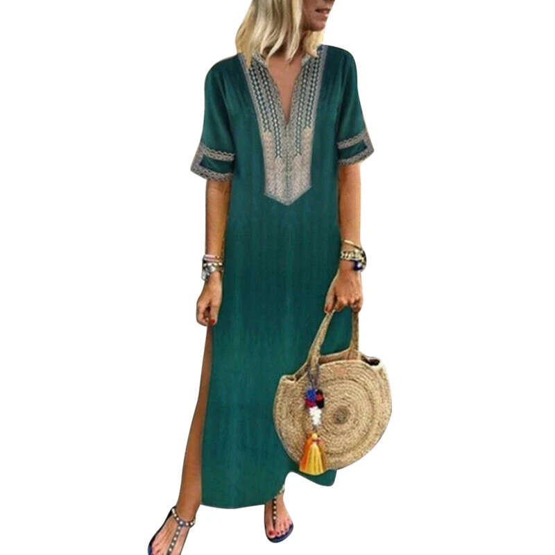 Женское длинное платье большого размера летнее новинка 2019 бохо тонкое с