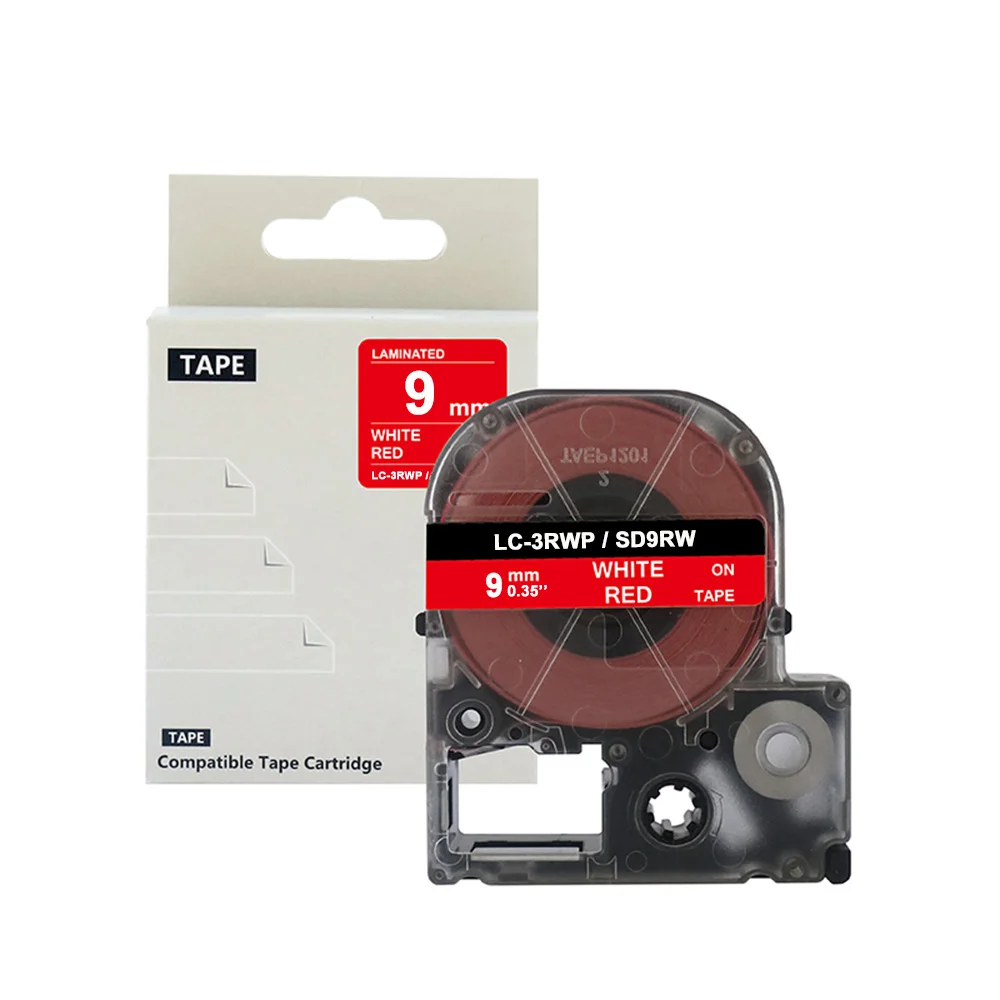 JIANYINGCHEN 2 шт. Совместимость 9 мм ярлык SS9KW для эпсоны LW-300 LW-600P LW-700 LC-4WBN9 этикетировщик продвижение - Цвет: white on red