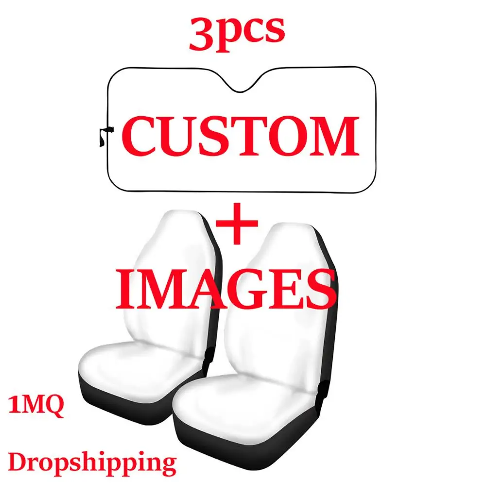 INSTANTARTS Customized Car Seat Cover Custom Logo Universal Car Polyester Automobile  Seat Covers 2Pcs Seat Covers Set for Car - AliExpress