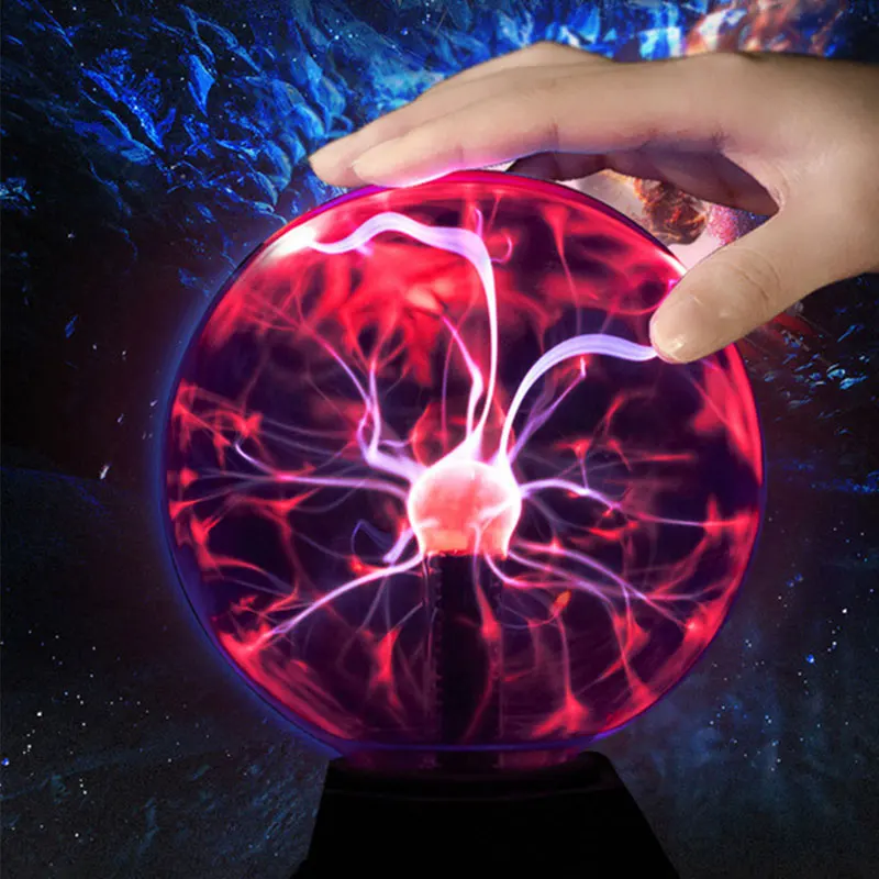 Новинка USB стеклянная Магическая Электростатическая ионная шариковая лампа 3 дюйма светодиодный креативный хрустальный шар светильник сенсорный датчик сферическая атмосферная лампа