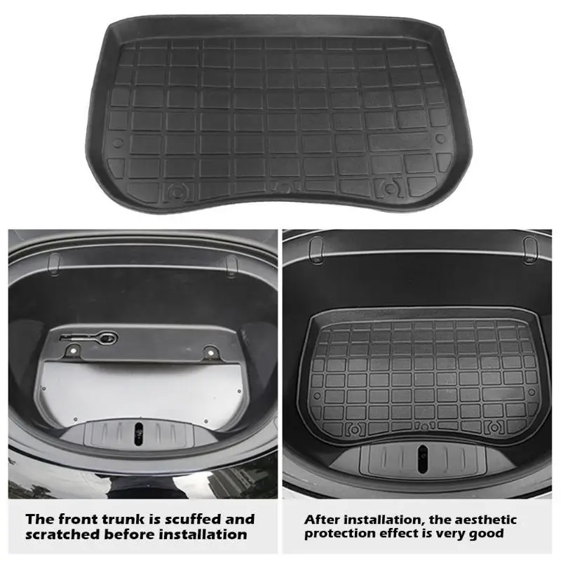 ТПЭ черного цвета резиновый коврик для переднего багажника Frunk Cargo Liner Protector Anti Slip