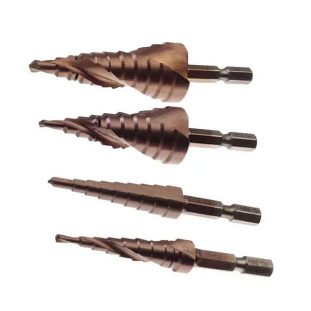 Professional HSS Steel Large Step Cone Hex Shank Coated Metal Drill Bit Cut 3-12/4-12/4-22/6-24mm Tool Set Hole Cutter