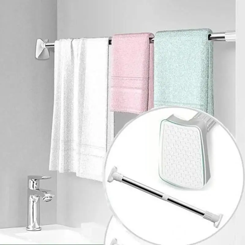 Tringles À Rideaux De Douche En Acier Inoxydable, Barres Télescopiques,  Organisateur De Garde-robe, Support De Suspension Extensible Pour Balcon -  Douche Rideau Pôles - AliExpress