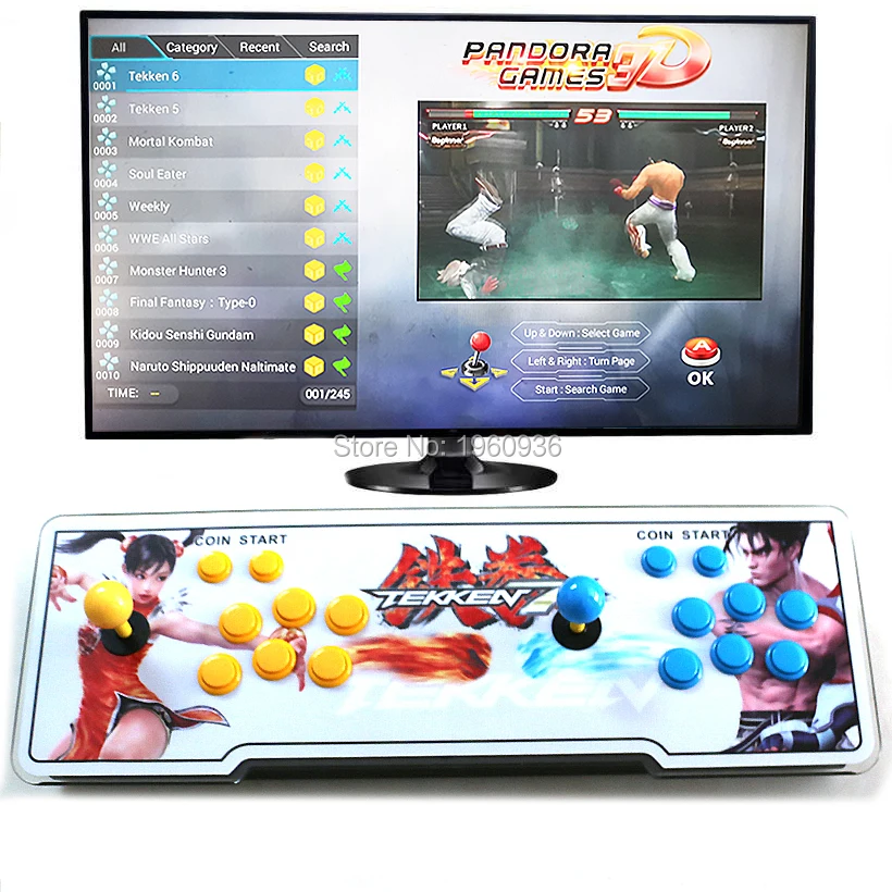 Pandora 3D игровой рокер консоль аркадная игровая консоль 2323/2248 в 1 игровая доска MAME Джойстик контроллер может добавить больше игр - Цвет: H