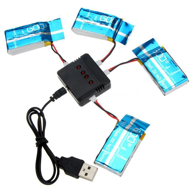 Горячее предложение 4X3,7 V 720mAh 25C Lipo батарея и X4 зарядное устройство для Wltoys V931 F949 самолета