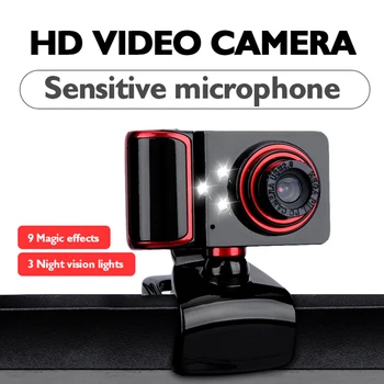 

Web Camera USB 2.0 High Definition Webcam Web Cam MIC LED Clip-on For Youtube Computer PC Laptop Notebook Rotatable Webcam