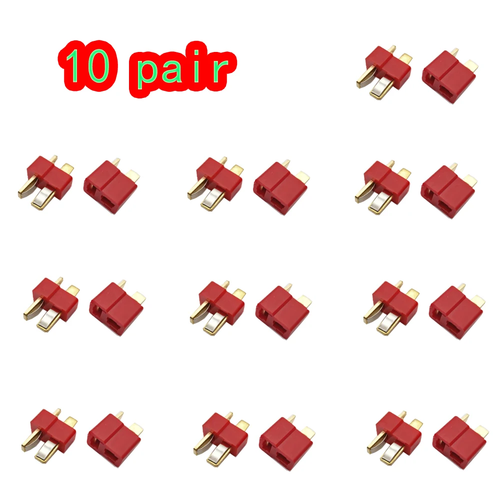 

High Quality For Deans RC Lipo Battery Helicopter 10 Pair T Plug Connectors Male Female hv3n