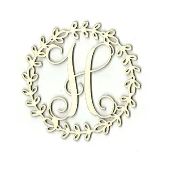 

Wreath Monogram - Personalized Laser Cut Unfinished Wood Shape