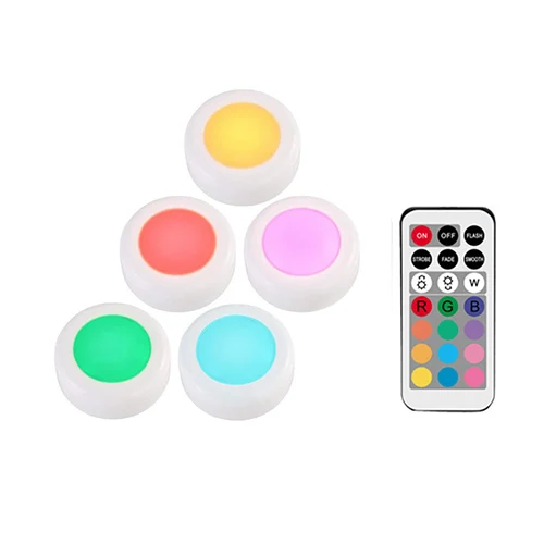 1 Remote 5 Lamp 12 цветов RGBW светодиодный ночной Светильник беспроводной пульт дистанционного управления Питание от батареи сенсорный датчик под шкаф светильник s для кухни настенный светильник - Цвет: 1 Remote 5 Lamp