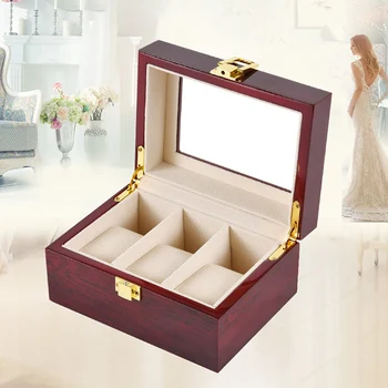 

3-Slot Grid Watch Box Display Box Watch Display Cabinet Container Gift Jewelry Storage Box