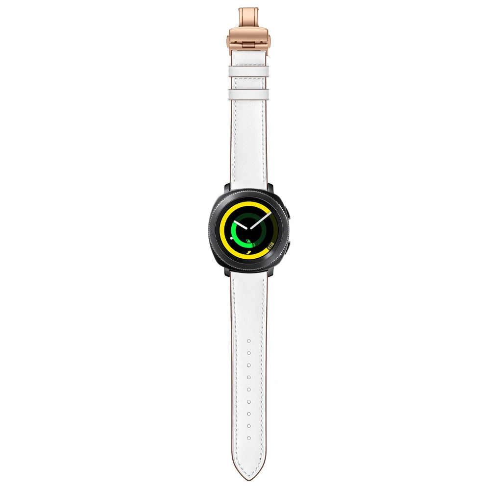 UEBN 20 мм роза застежка-бабочка кожаный ремешок для samsung Galaxy Watch 42 мм активный 2 Браслет ремешок для Шестерни S2 спортивный ремешок для часов