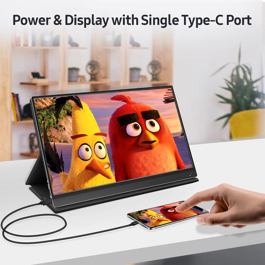 Портативный сенсорный монитор UPERFECT Модернизированный 15 6 дюймовый IPS HDR 1080P FHD USB C