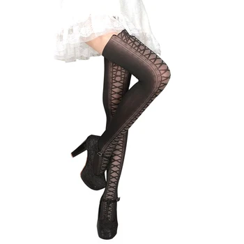 

New Hot Retro Embossed Lace Invisible Pantyhose Hips Breathable Slim Slimming Upper Body Invisible Silk Stockings Anti-Wire