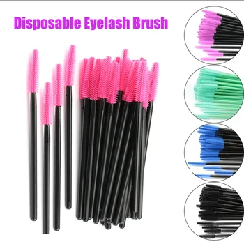 

50Pcs Disposable Silicone Gel Eyelash Brush Comb Mascara Wands Eye Lashes Extension Professional Beauty Makeup Tool For Women