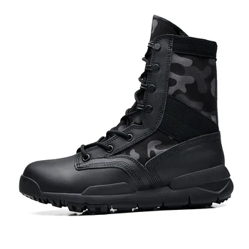 

XIANGGUAN Mens Sports Tactical Boots Outdoor High top Hiking Shoes Men Military Boots Wear-Resistant Camping Sneakers Women