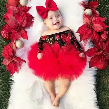 

Toddler Baby Girls Dress Sets Long Sleeves Floral Flower Printed Romper+Tutu Skirt+Headbands Outfit Set Baby Girl Jumpsuit RL2