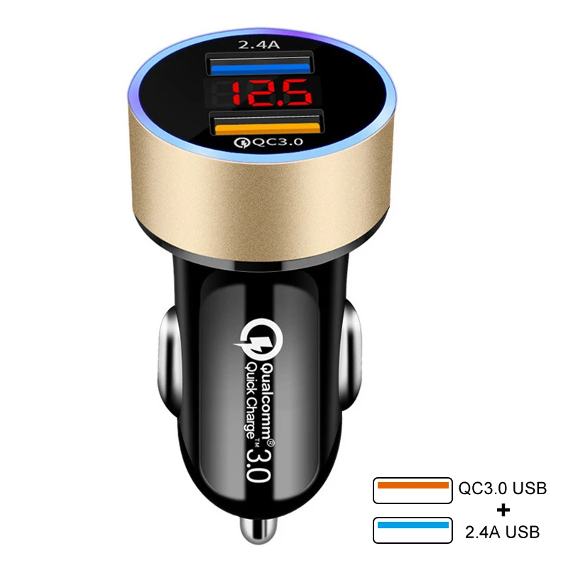 65w usb c car charger Car Quick Charger Dual USB Fast Charging QC 3.0 Phone Charger Adapter For iPhone 12 11 Pro Max 6 7 8 Xiaomi Redmi Huawei Samsung android car charger Car Chargers