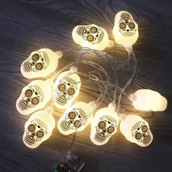 

Halloween Skull String Lights LED Lantern Outdoor Lights Barbecue Party Home Garden Decor Lamps DIY Creative Lighting Chains