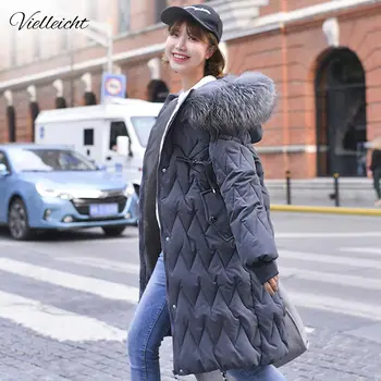 

Vielleicht Autumn Winter Women Plus Size Fashion Cotton Down Jacket Hooded Long Parkas Warm Jackets Female Winter Coat Clothes