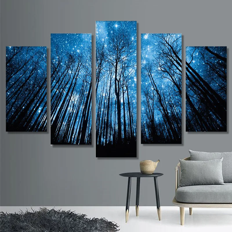 

Nature tree 5D Diamond Paintings Five Connected Pieces Room Decoraitons Paste all diamonds Diamond Painting Home Decoration