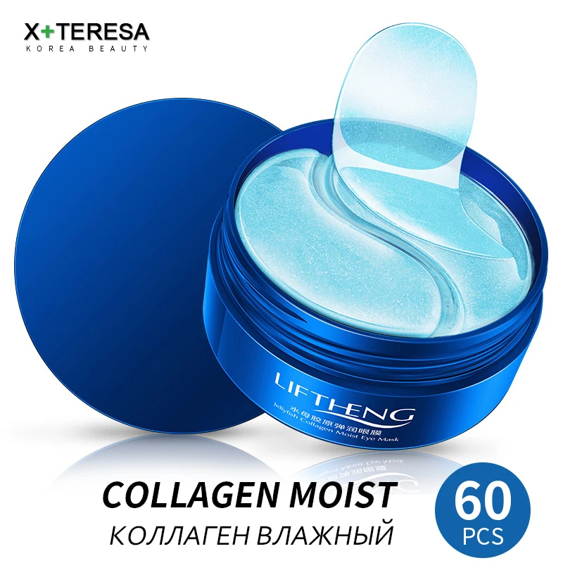 Collagen Patches Водоросли кристалл маска для глаз устройство для удаления темных кругов коллагеновый гель патчи для глаз 60 шт Анти-отечность анти-старения увлажняющий уход за кожей - Цвет: Collagen Patches