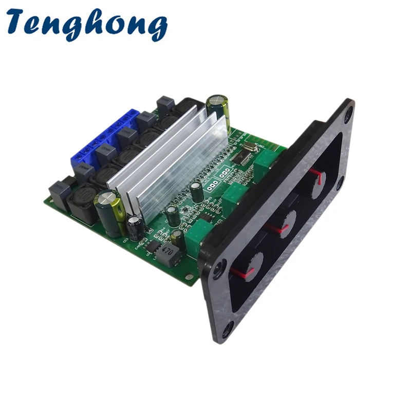 Tenghong TPA3156D2 Bluetooth 5.0 Subwoofer Amplifiers 2.1 Power Sound Amplifier Board 2*70W+140W Audio Amplificador With Panel unisian ne5532 audio preamplifier bass treble sound tone control board with extension cord 20cm for diy amplifier