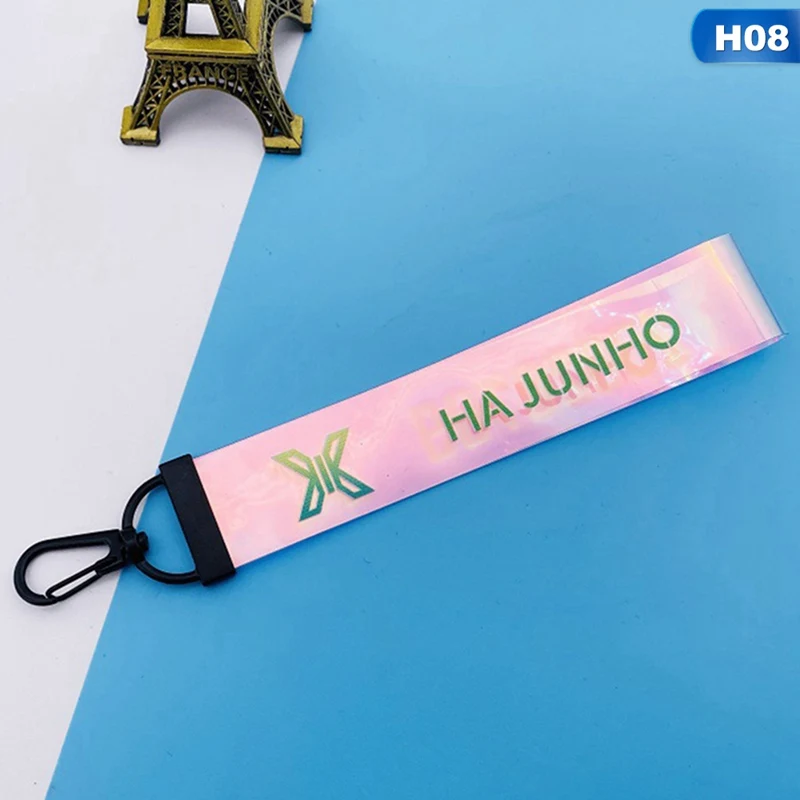 KPOP X1 альбом QUANTUM LEAP брелок название полосы ручной веревки ремешки красочные лазерные Шнурки кошелек цепь - Цвет: 08