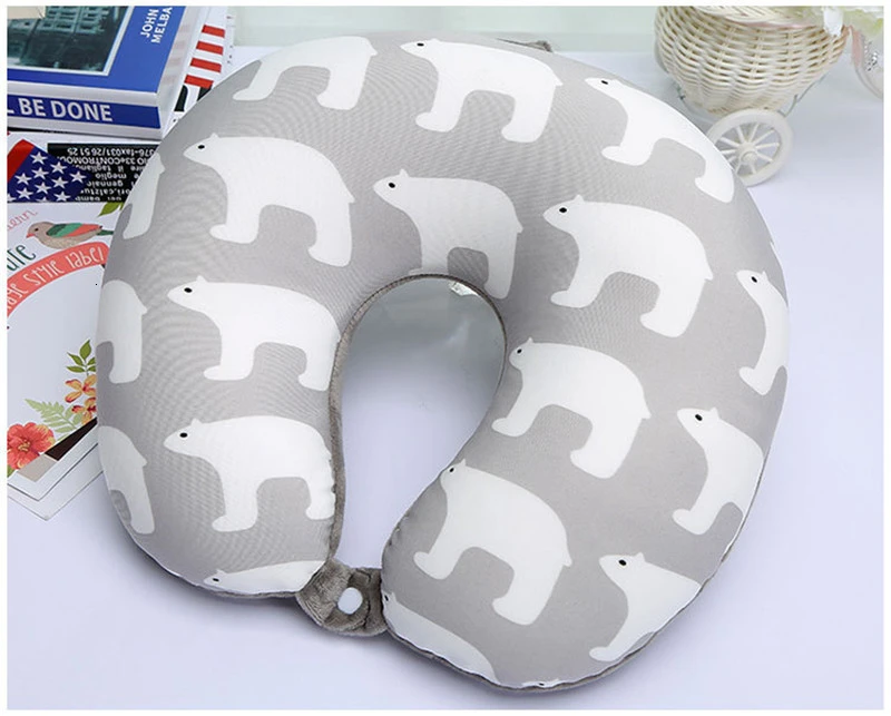 XC USHIO 2018 Newest Polar Bear U Type Pillow For Neck Fashion Super Soft Healthy Neck Cushion Airplane Driving Travel Home (5)