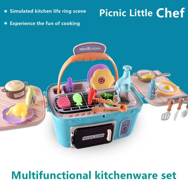 CUTE STONE Microwave Toys Kitchen Play Set, Kids Play Appliances Elect