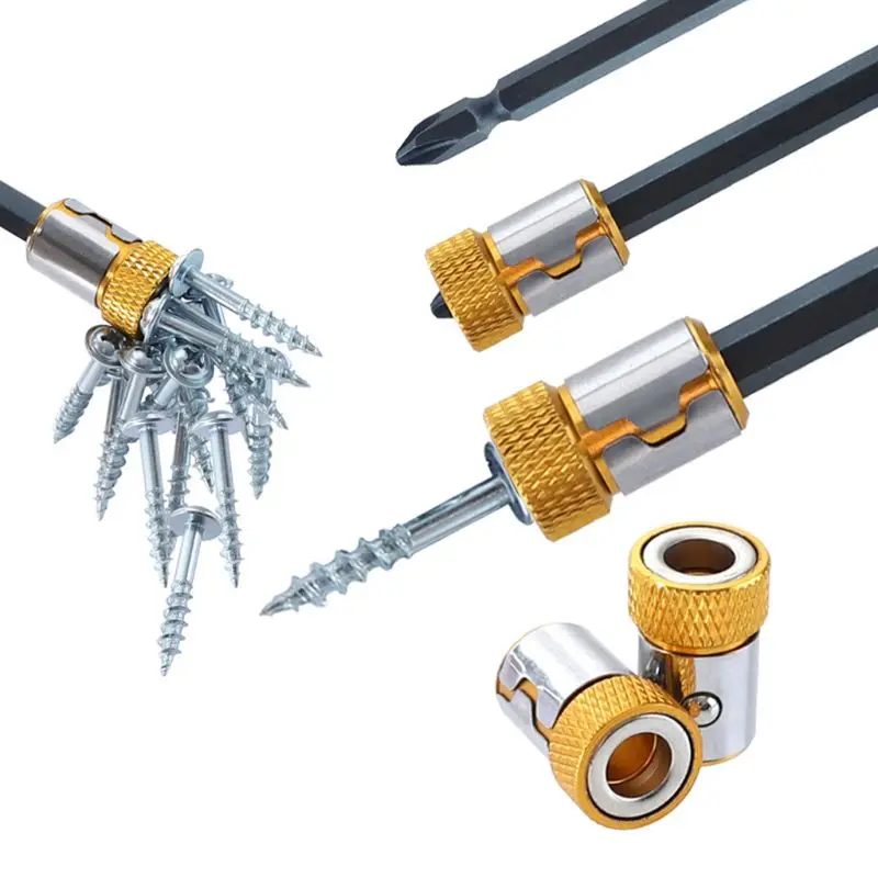

Screwdriver Bits Magnetic Ring 1/4\" 6.35mm Metal Strong Magnetizer Screw for Hex WXTC