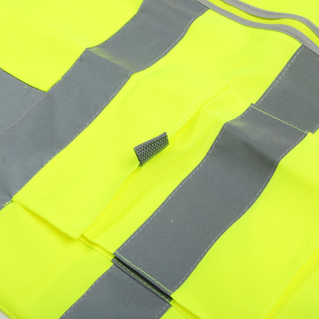 High Visibility Reflective Safety Vest with Pockets Zipper Breathable Mesh Jacket Waistcoat for construction, metro 112x67cm 