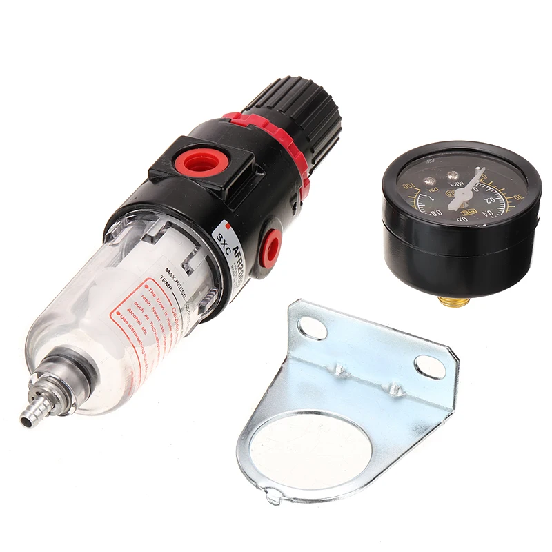 1/4" Air Pressure Moisture Trap Regulator Gauge Compressor Oil Water Separator Moisture Filter Switch Power Tool Accessories