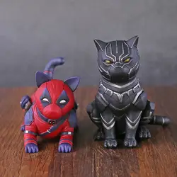 Дэдпул/Черная пантера Кошка Косплей орнамент ПВХ фигурка Коллекционная модель игрушки