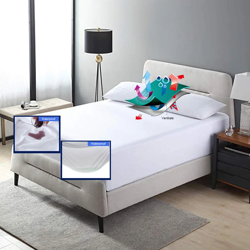 

9 Size Waterproof Mattress Protector Bed Bug Dust Mite Baby Bed Cover Terry Matress Antibacterial TPU Classic Design Comfortable
