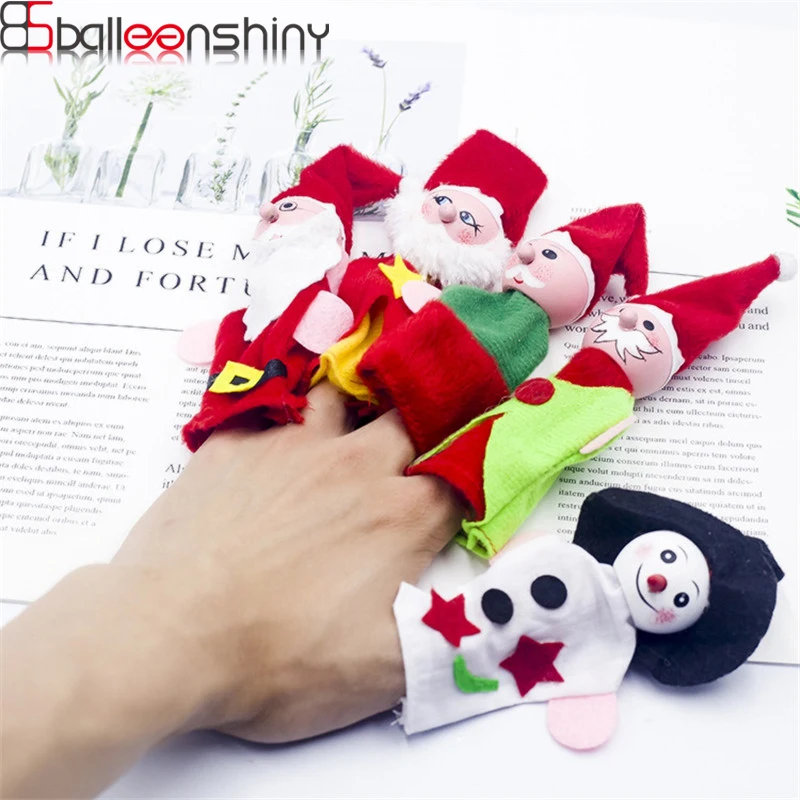 BalleenShiny детские игрушки Рождественские ручные пальчиковые куклы Мультяшные куклы Санта Снеговик детские развивающие игрушки для детей рождественские подарки