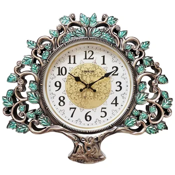 

Vintage European Wall Clock Luxury Large Creative Silent Art Resin Quartz Living Room Wall Clock Antique Home Decoration DA60WC