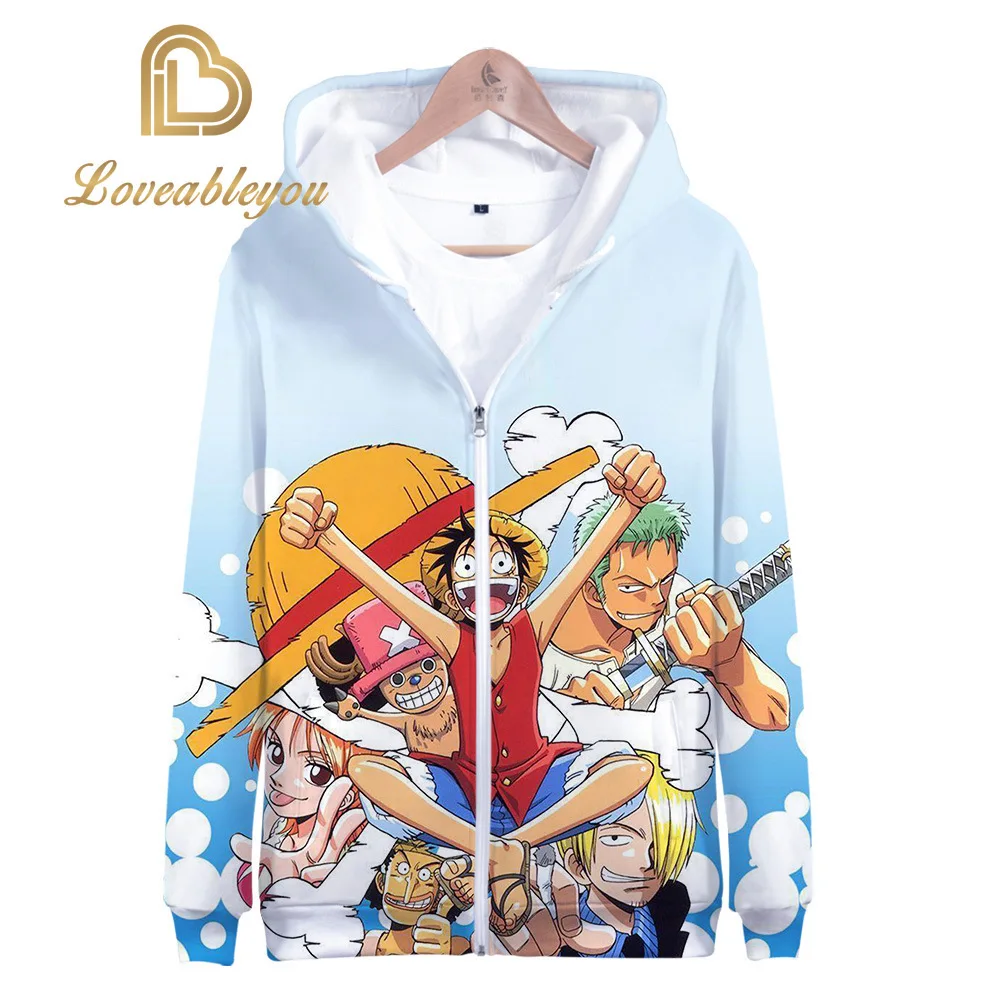 

Amine One Piece Hot Style 3D Printing Zip-up Hoodies Outerwear Coast Long Sleeve Clothing Men Women